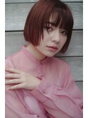 イメチェンヘイリーボブ小顔レイヤーピンクボブ