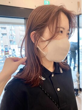 ニカ(NICA) 【NICA】顔周りカット×オレンジベージュ☆友常