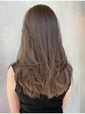 クリアブラウンレイヤーカット_グレージュカラーボブ_ba409661