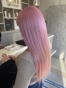 アース 小松店(HAIR&MAKE EARTH) ベビーピンクハイライトカラーダブルカラー髪質改善