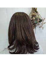 プランタン(Printemps)&nbsp;ハイレイヤーハイライト外ハネ小顔ミディレイヤーカット