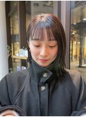 切りっぱなしボブ/エアリーロング/美髪/ピンクブラウン/表参道