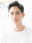 30代40代ブラックアップバングツーブロックショートX上尾