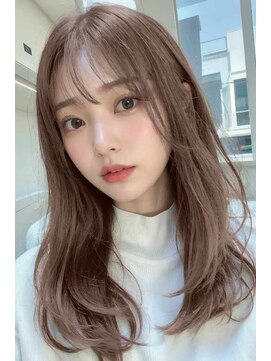 シェル 吉祥寺(shell) くびレイヤーエモージュ前髪ピンクベージュワンカール/吉祥寺