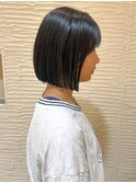 【morio】札幌ボブ　ぱつっと黒髪切りっぱなしボブ