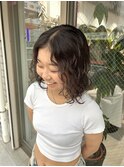 ニュアンスおしゃれパーマ×オリーブブラウン