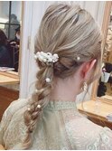 シルキーベージュ編みおろしほめられアレンジ結婚式二次会/新宿