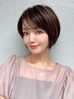 ショートボブくびれショート丸みレイヤーカットメルティカラー