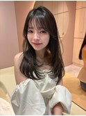 レイヤーカット　オリーブベージュ　髪質改善　韓国ヘア