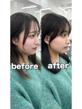 アマトウキョウ アユンチェ(AMA TOKYO×AYUNCHE) 前髪顔まわり韓国ヘアレイヤーカットサイドバンク2wayバンク韓国