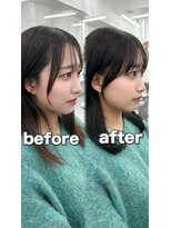 アマトウキョウ アユンチェ(AMA TOKYO×AYUNCHE) 前髪顔まわり韓国ヘアレイヤーカットサイドバンク2wayバンク韓国