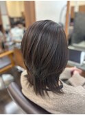 絶壁解消/ひし形/大人可愛い/斜めバング/40代/ミセスヘア56A