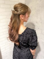 アフィナー(Afinar)&nbsp;【横浜/横浜駅】パールで上品♪ハーフアップ×ピンクグラデ