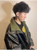 松本緩めシャドウパーマ波巻きパーマツイストスパイラルパーマ