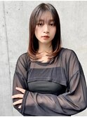 髪質改善トリートメントで叶う美髪ストレート　艶髪　前髪