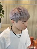 ホワイトシルバー　ナードショート　ハイトーンカラー　柏