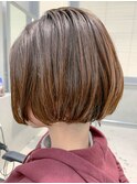 ワンカールパーマ、シルキーボブ、前下がり