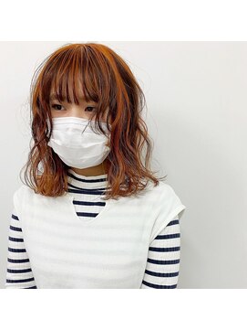 キー(kii) オレンジベージュ アンブレラカラー 福岡 天神 今泉 薬院