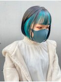 ターコイズブルー×インナーカラー