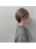 #ミルクティーベージュ×ショートボブ
