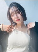 【kate☆大宮】切りっぱなしボブ×透け感グレージュ