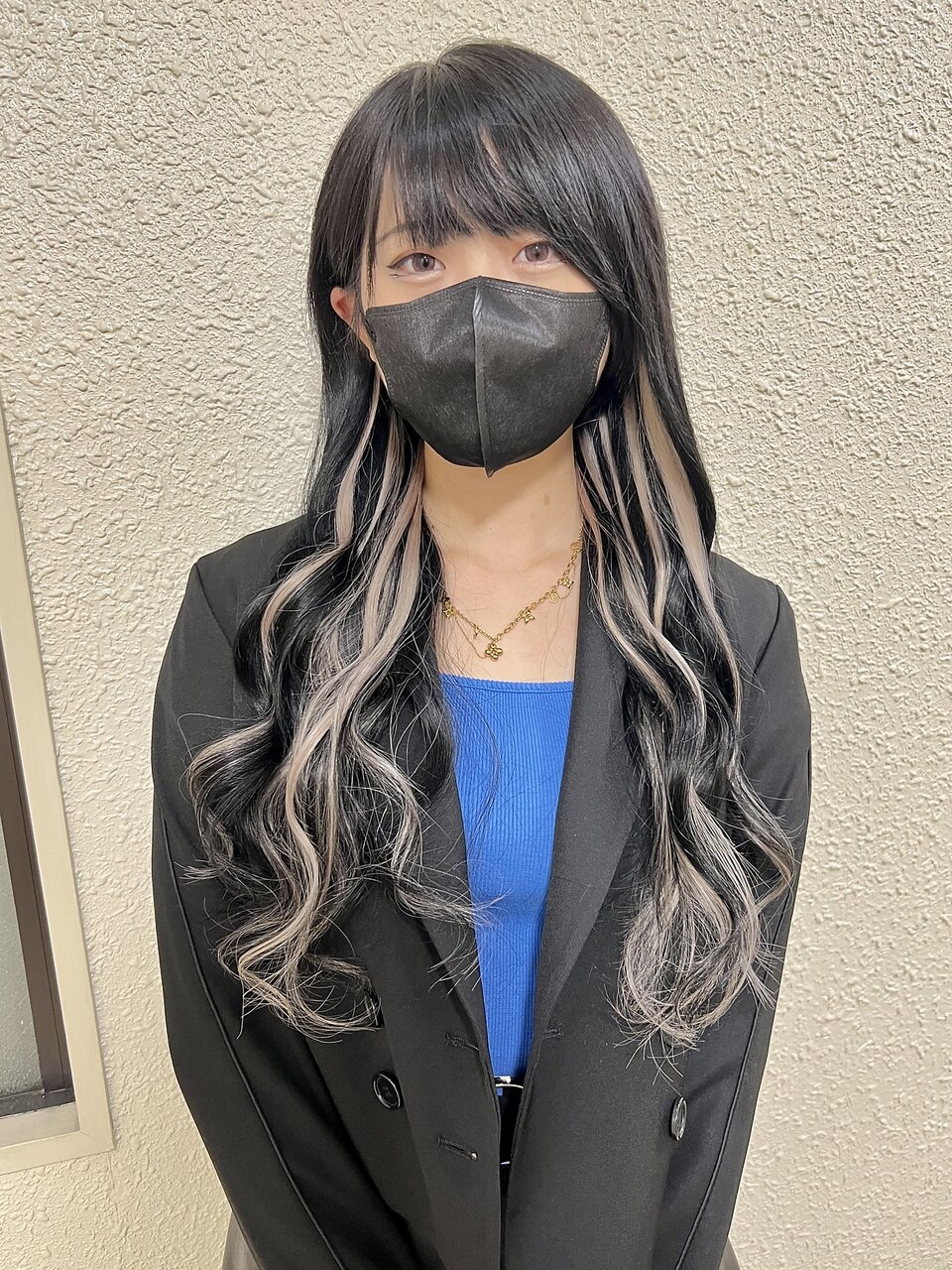ブラック×ホワイトアッシュ#シールエクステ#韓国#メッシュ#神戸