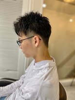 ソイクフ 四条大宮店(SOY-KUFU)&nbsp;【soy-kufu】MEN'S HAIRショートアッシュブラックマッシュパーマ