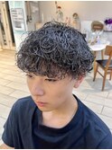 メンズパーマ　波巻き　プードルパーマ　横浜