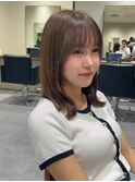 髪質改善/セミロング/マロンブラウン
