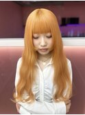 オレンジ/ペールオレンジ/ハイトーン/ロング/レイヤーカット