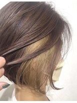 ワースホワイル(WORTH WHILE)&nbsp;クラゲヘアーオリーブグレーココアベージュインナーブリーチ