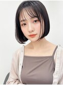20代30代40代大人っぽダークグレー×ブリーチなし艶ボブ