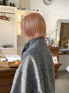 ブリッジヘアー(BRIDGE HAIR) 【ハイトーンボブ/平田晶】オレンジ/ブリーチ/ダブルカラー