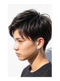 メンズカット/爽やかに動くフェザーパーマ/センターパート/越谷