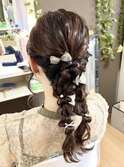 ツインの編み下ろし【横浜/ヘアセット/ヘアメイク】