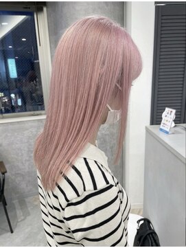 ルーブ トウキョウ(Loob. TOKYO) ハイトーンカラーミルクティーピンクベージュレイヤーカット韓国