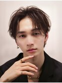 メンズ韓国風コンマヘアニュアンスパーマショートセンターパート