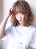 大人かわいい小顔ミディアム ひし形 ウルフ