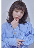外ハネミディ　バイオレットアッシュ　ワイドバング