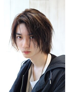 ネイビー(NAVY) メンズハイライト ミディアムマッシュ ワックスなし