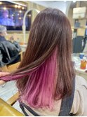 インナーカラー×ビビットピンク