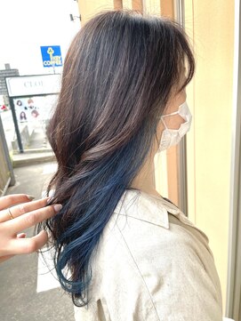 クロエ バイ ラヴィズム 小針店(CLOE by LUVISM) ブルーグリーンのインナーカラー