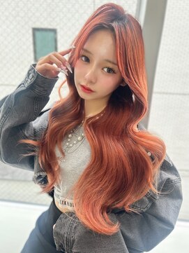 ユーフォリア 渋谷グランデ(Euphoria SHIBUYA GRANDE) オレンジブラウン　艶トリートメント　美髪　センターパート