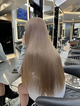 ラピス 渋谷本店(Lapis) ミルクティーベージュ/ハイトーン/髪質改善/ストレートスタイル