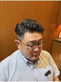 銀座　理容室　ビジネスヘア　七三スタイル