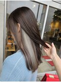 30代40代透明感アッシュインナーカラー×小顔レイヤー
