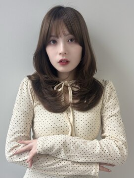ソア 並木坂(Soa) 韓国ヘア/顔周りカット/レイヤーカット/ベージュ/ミディアム