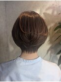 【似合わせ】　オレンジブラウンカラーでおしゃれショートボブ♪