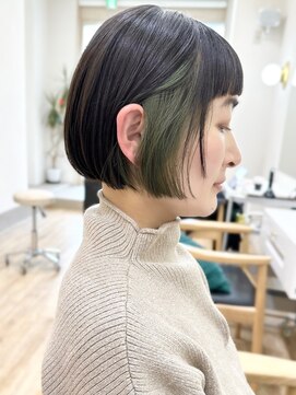 セイドット リー(Say. Ree) say.ショートボブひし形ショートローズブラウン暗めカラー