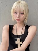 大宮顔周りレイヤーボブレイヤーカット/ブロンドカラー